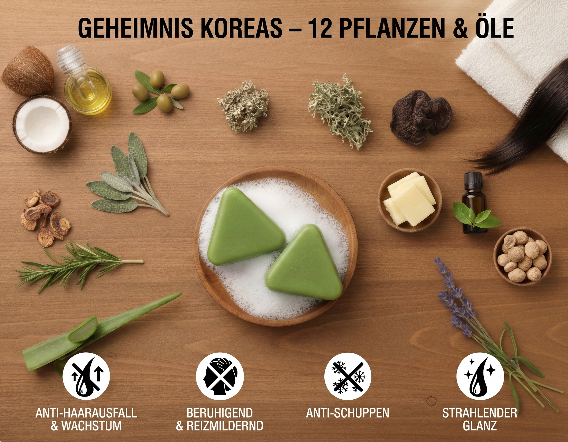 Botanisches Festes Shampoo – Wachstum & Dichte